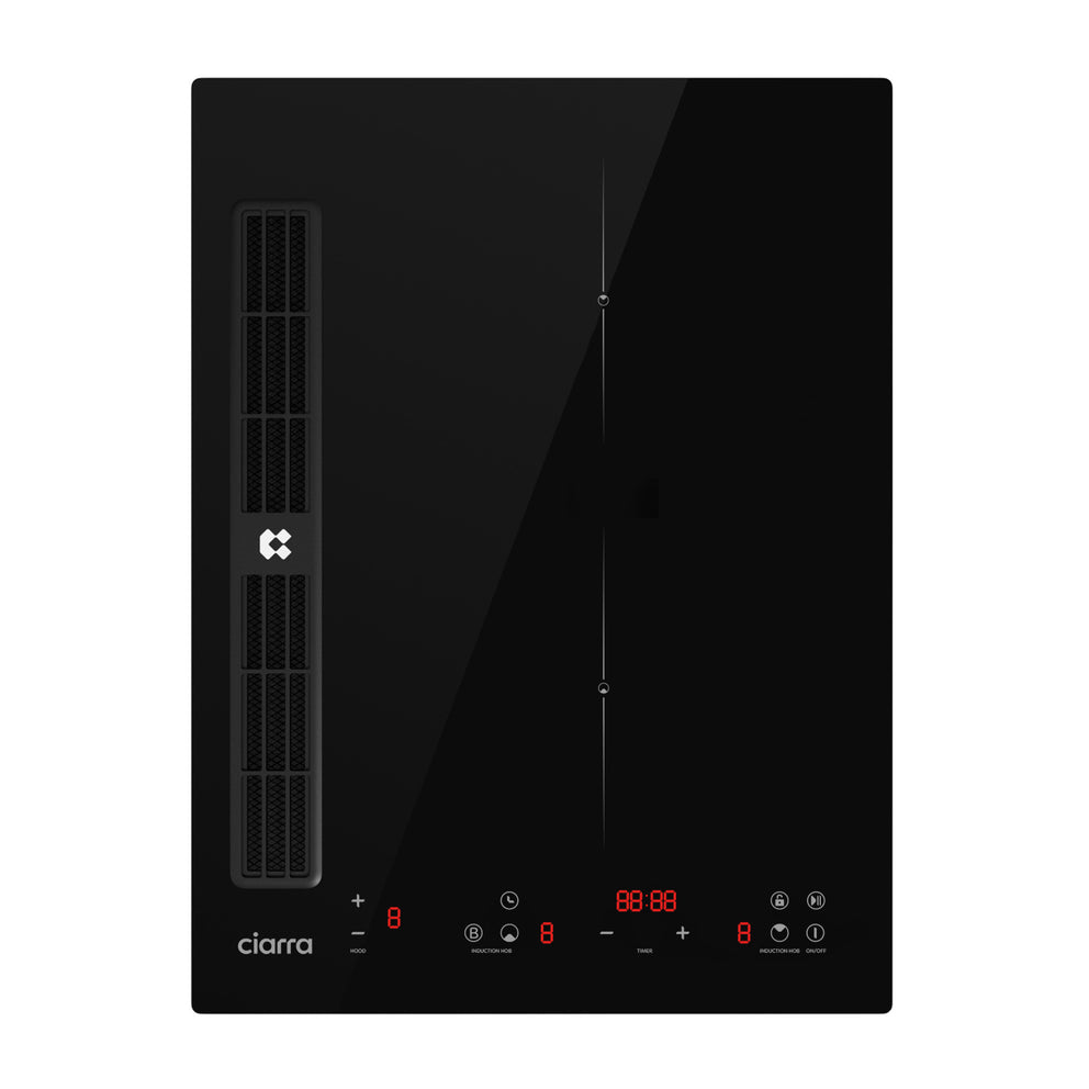 Ciarra ONE Placa de Inducción con Extractor Domino 390 mm con Sistema Plasma⁺ Incorporado CBBEH392B-OW