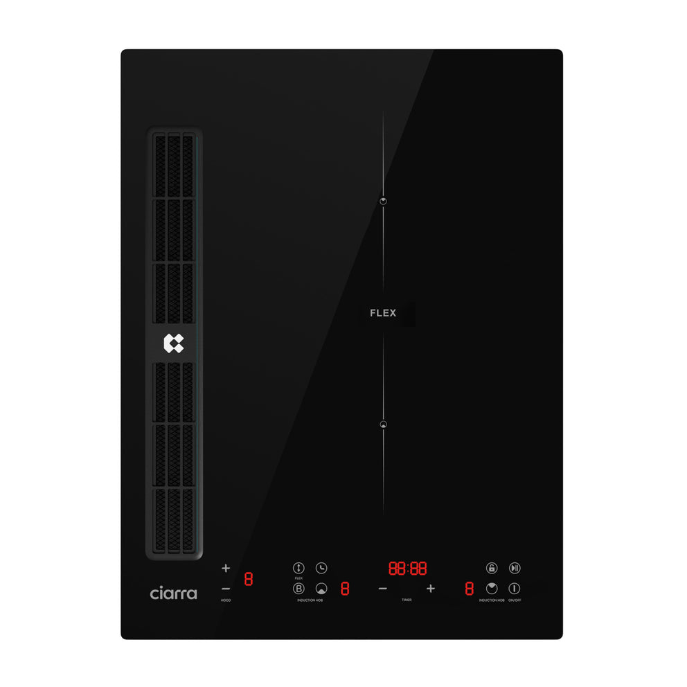 Ciarra ONE Placa de Inducción con Extractor Domino 390 mm con Sistema Plasma⁺ Incorporado CBBEH392BF-OW