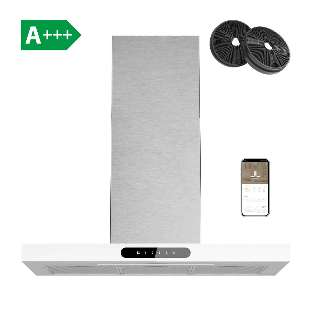 Ciarra Dynamic Campana extractora de pared de 90cm con control táctil y Wifi CBCW9102-OW