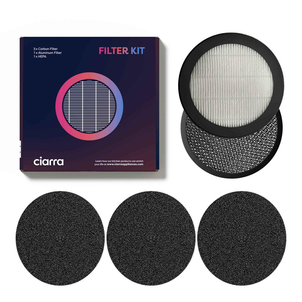 Ciarra HOOD TO GO Juego de filtros de repuesto CBCF008S-OW & CoverPlus | Garantía extendida de 1 año