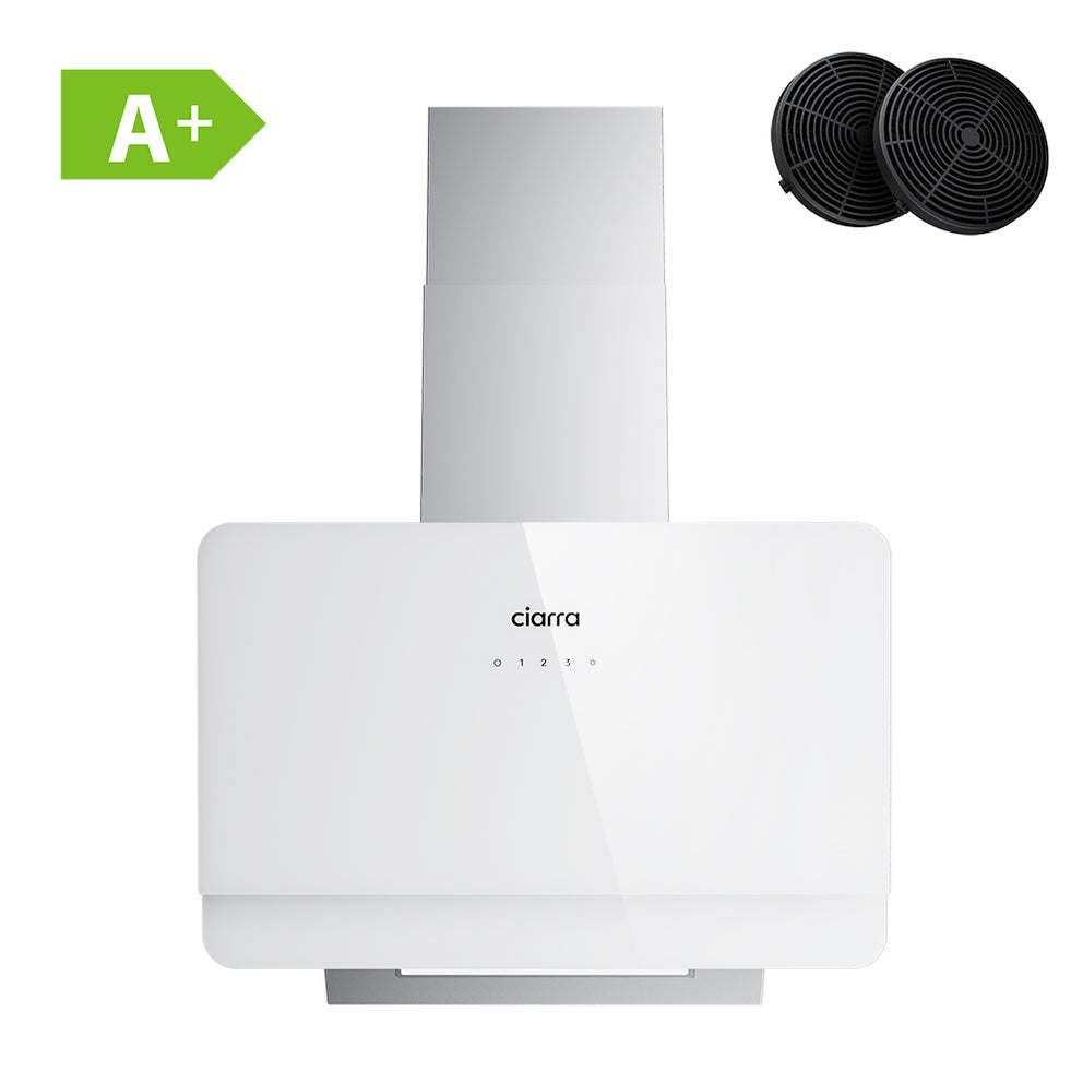 Ciarra Campana Extractora Inclinada 60cm Vidrio Blanco CBCS6765C-OW