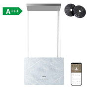 Ciarra Pinnacle 48cm campana extractora isla Smart in vetro marmo Ivory Mist CBCW4850-OW