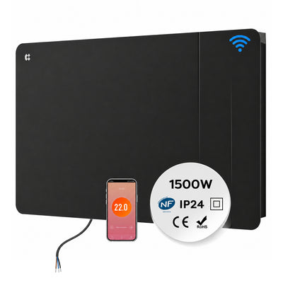 CIARRA Emisor Térmico Cerámico 1500W Negro WiFi, Cableado (Sin Enchufe) CBHTD15A-B