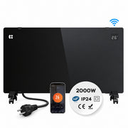 Ciarra Convector Eléctrico WiFi 2000W IP24 Radiador Electrico Negro con Ruedas y Timer CBHX20-B