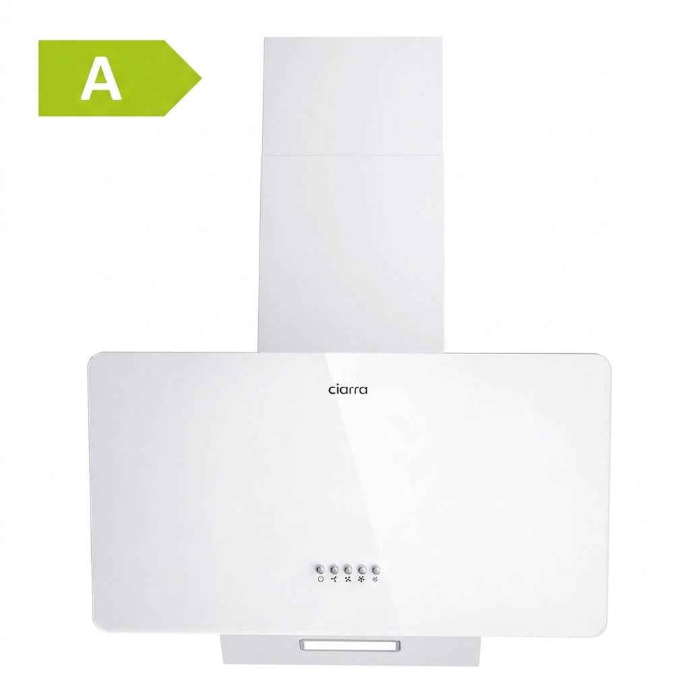 CIARRA Campana Extractora Inclinada 60 cm Blanco, Clase A, 3 Velocidades CAW6750