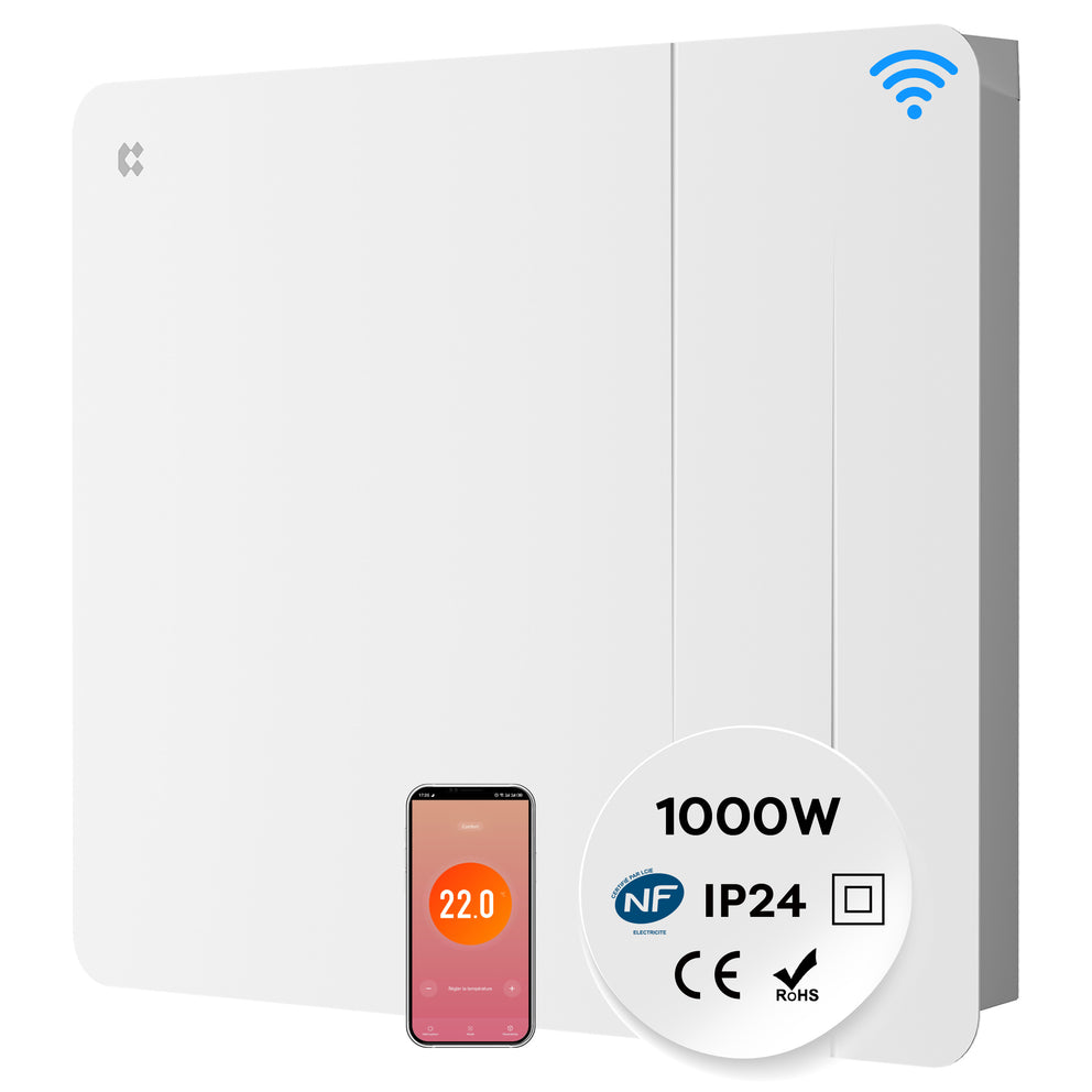 CIARRA Emisor Térmico Cerámico WiFi Bajo Consumo – Radiador Eléctrico Inteligente para el Hogar (1000W/1500W/2000W)