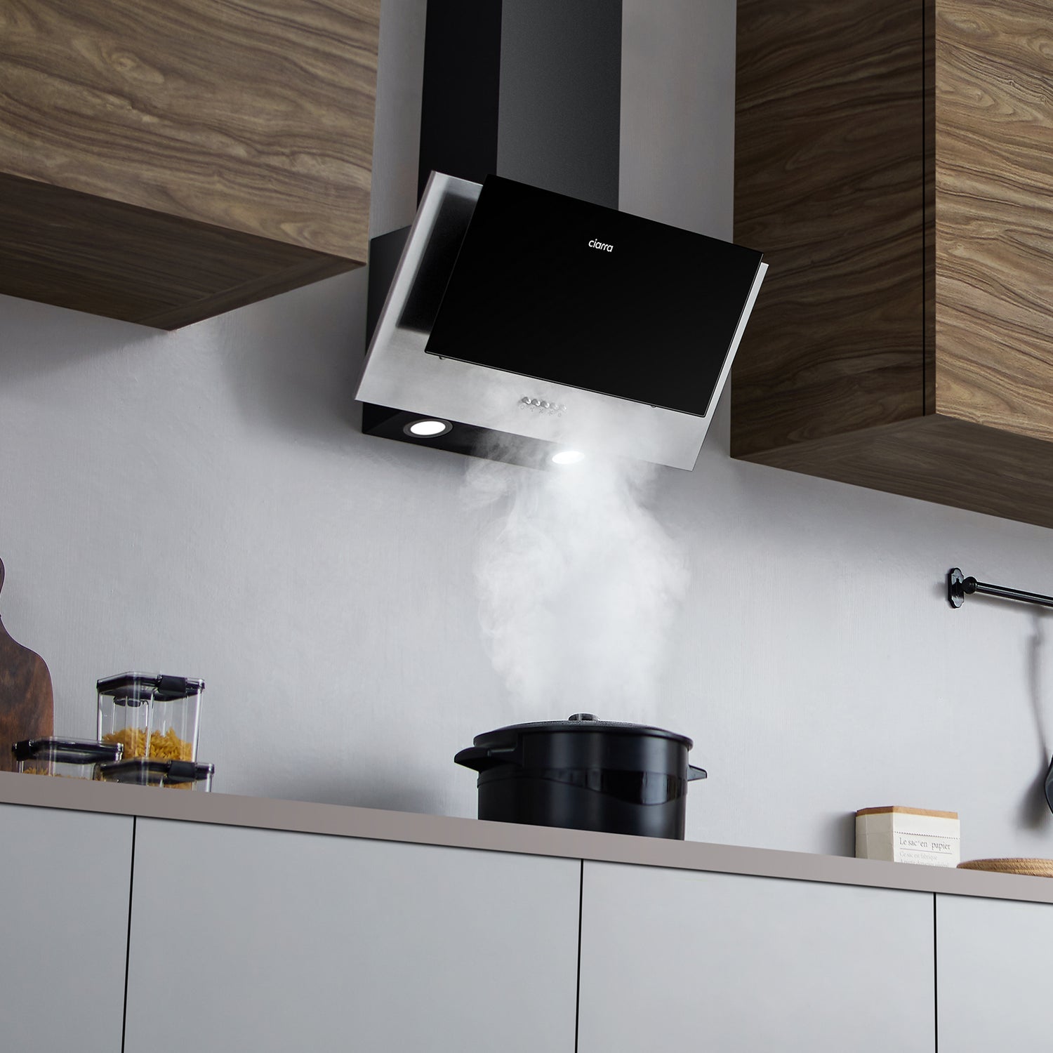 CIARRA 60cm Campana extractora inclinada de 3 velocidades CBCB6736C-OW