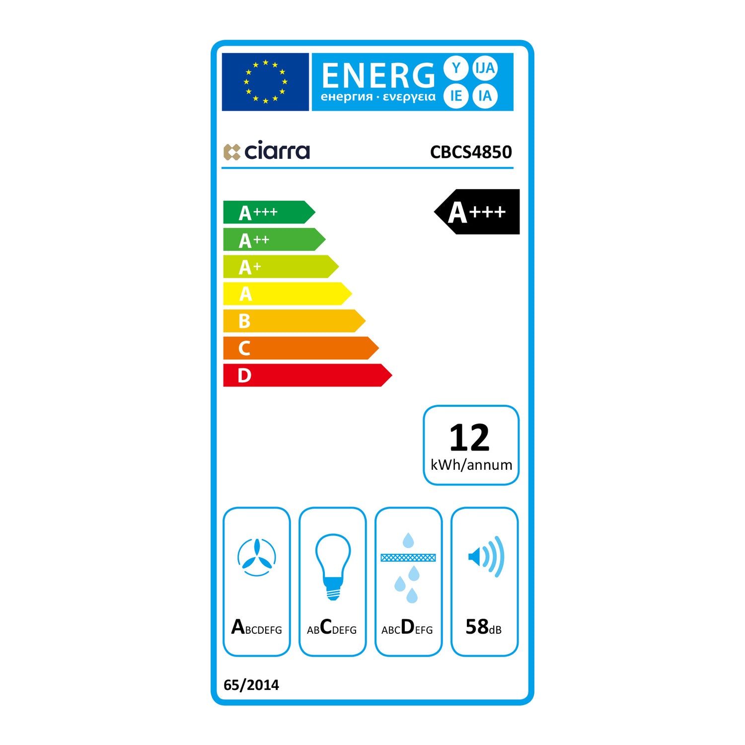 CIARRA Campana extractora inteligente en isla 48cm CBCS4850-OW
