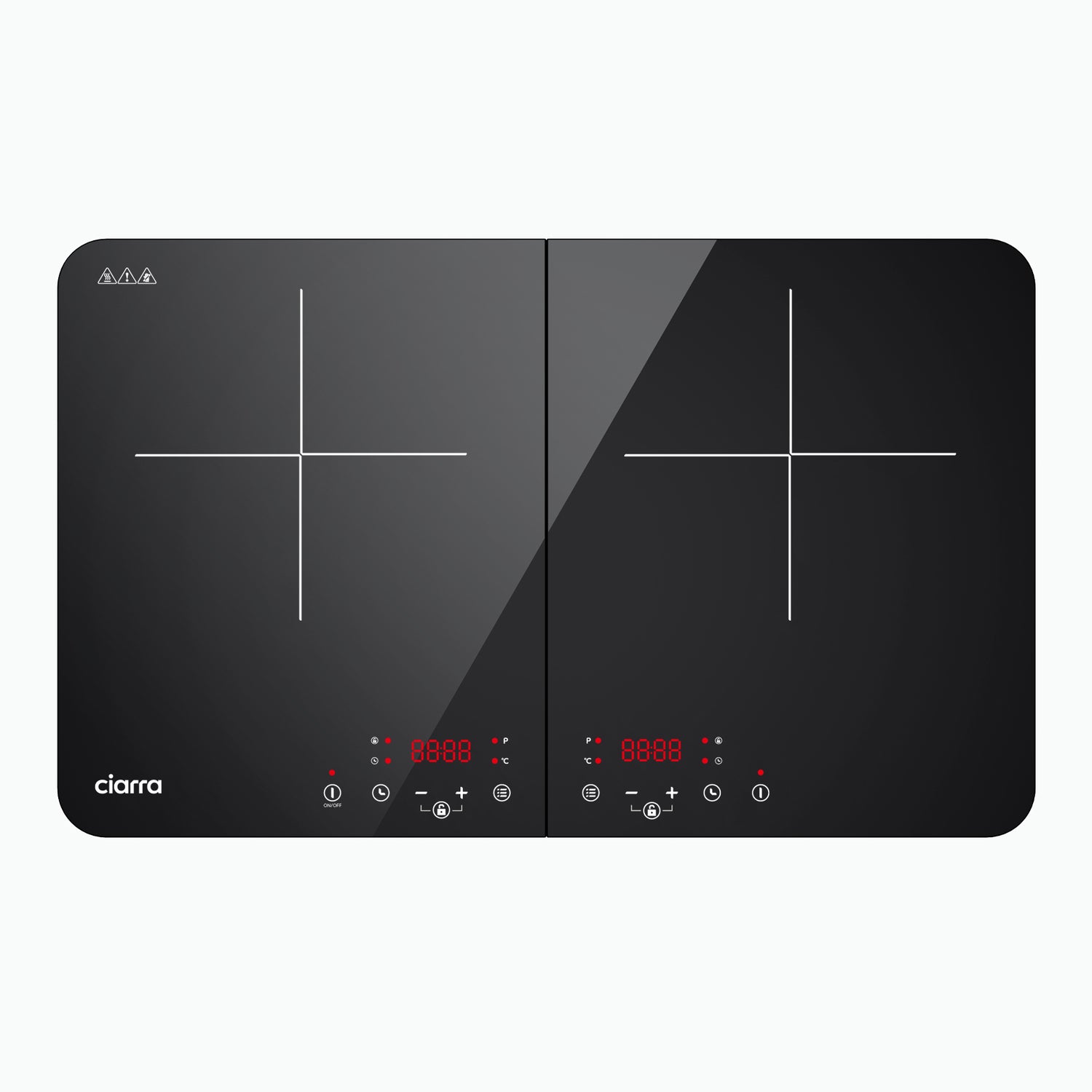 Placa de inducción portable 3500W 2 zonas control táctil CBTIH2-OW