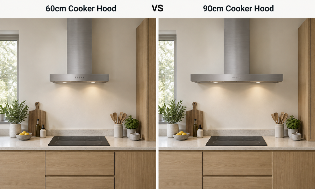 Campana extractora de 60 cm vs 90 cm