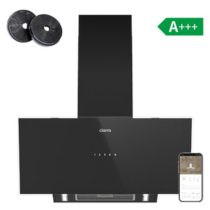 Ciarra Campana Extractora Inclinada 90 cm A+++ Campana de Cocina Cristal Negro Inteligente WiFi CBCB9763A