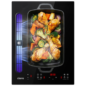 Ciarra ONE Placa de Inducción con Extractor Domino 390 mm con Sistema Plasma⁺ Incorporado CBBEH392BF-OW