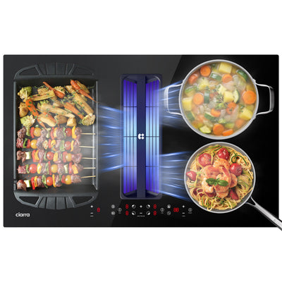 Ciarra ONE Vitroceramica Placa de Inducción con Extractor Ultra 830 mm con Sistema Plasma⁺ Incorporado CBBEH834BBFF-OW