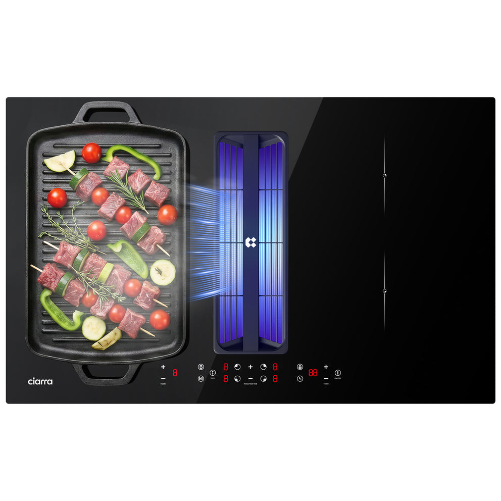 Ciarra ONE Placa de Inducción con Extractor Ultra 830 mm con Sistema Plasma⁺ Incorporado CBBEH834BBF-OW