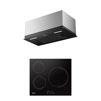 Ciarra Set Compacto 60 cm: campana empotrada + placa de inducción 3 zonas