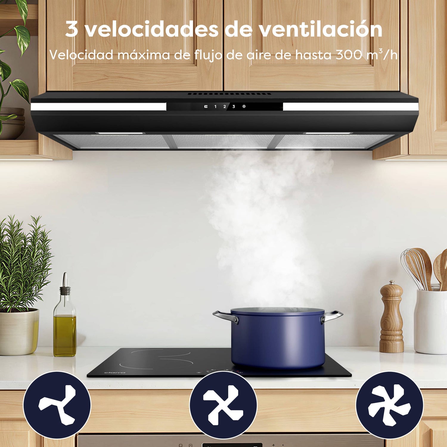 Campana Extractora integrada 90 cm