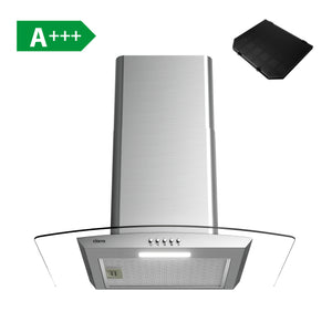 Ciarra Campana extractora cristal de vidrio curvo 60cm A+++ CBCS6506B-OW