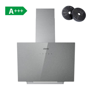 CIARRA Campana Extractora Decorativa inclinadas De Vidrio Plateado Cepillado De 60cm Con Control Táctil CBCS6736H-S