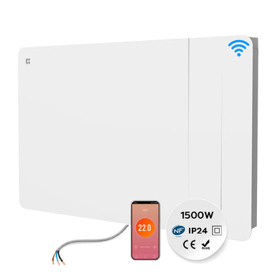 CIARRA CBHTD10A-W/CBHTD15A-W/CBHTD20A-W Emisor Térmico Cerámico WiFi – Radiador Eléctrico Inteligente Cableado (Sin Enchufe) (1000W/1500W/2000W)