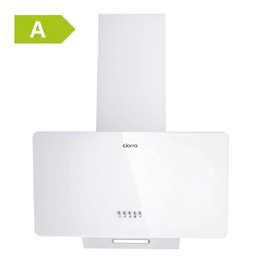 CIARRA Campana Extractora Inclinada 60 cm Blanco, Clase A, 3 Velocidades CAW6750