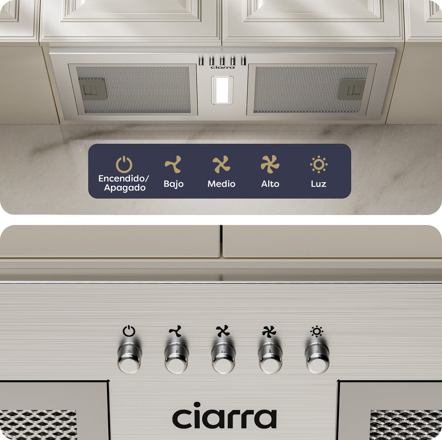 CBCS5937A-OW Panel de control con botones táctiles y físicos regulables