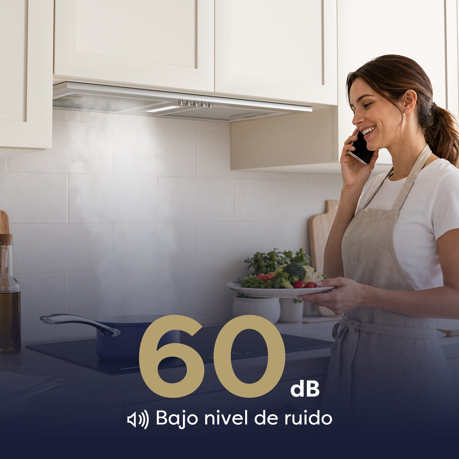 CBCS5937A-OW Funcionamiento silencioso bajo nivel sonoro de 60 dB en cocina