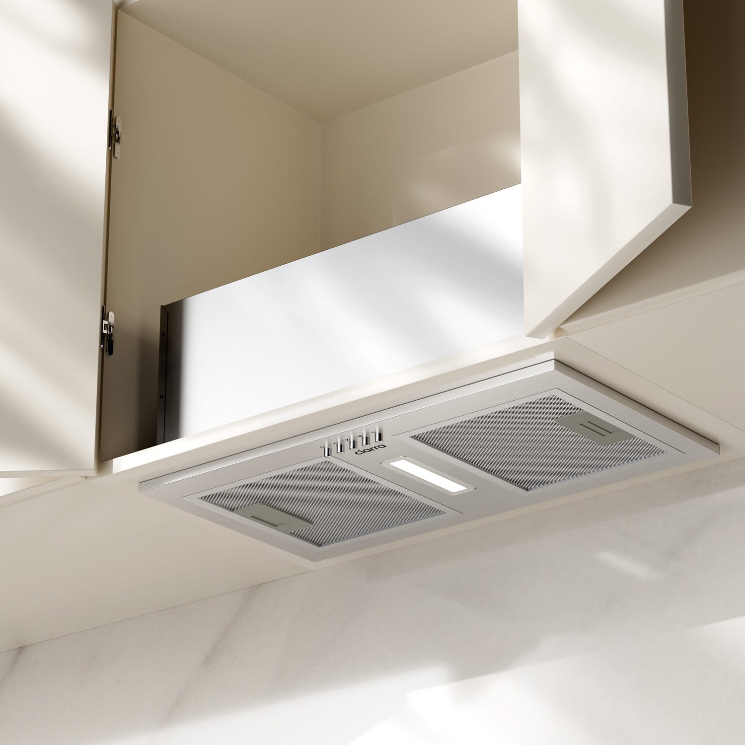 CBCS5937A-OW Diseño oculto con puerta de armario abierta en cocina moderna