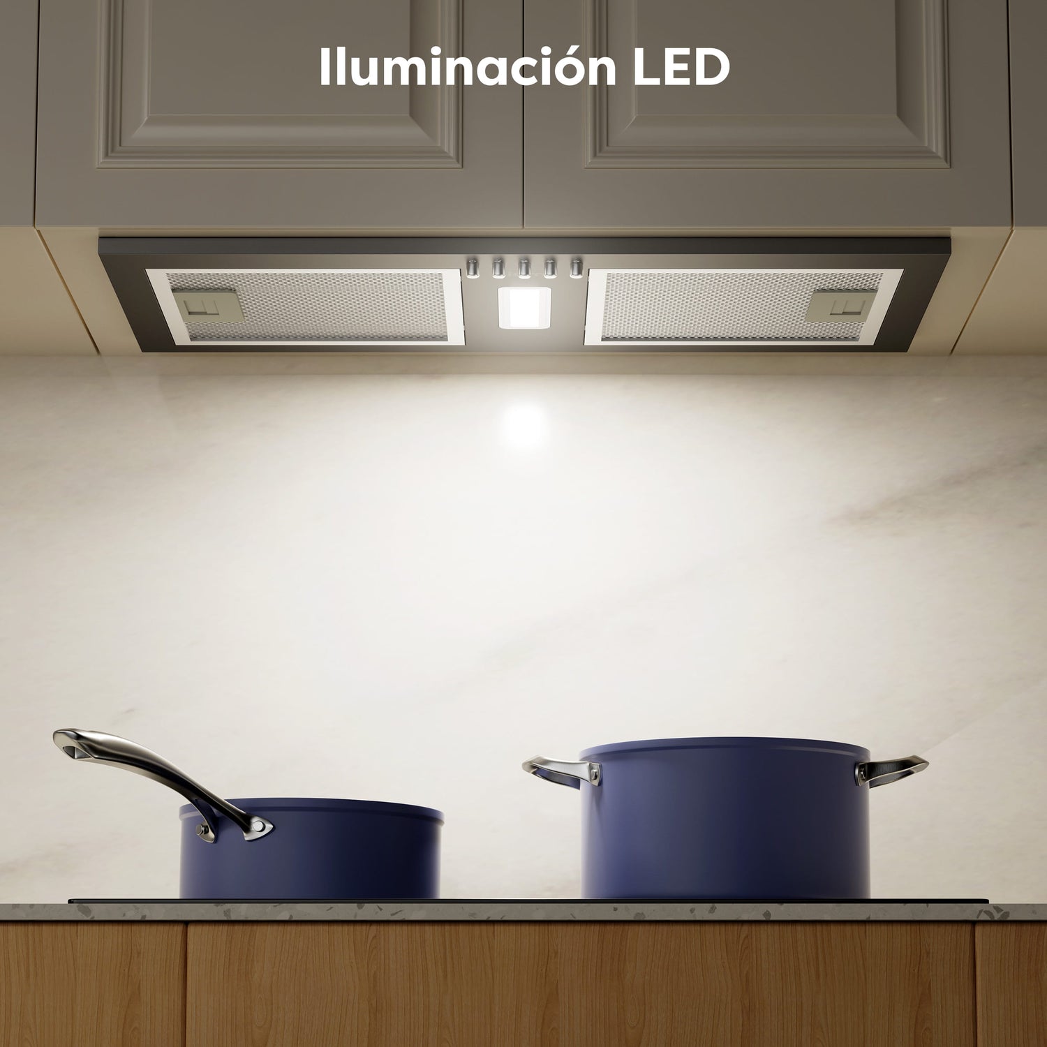 CBCB5937A-OW CIARRA campana negra integrada con iluminación LED para cocina