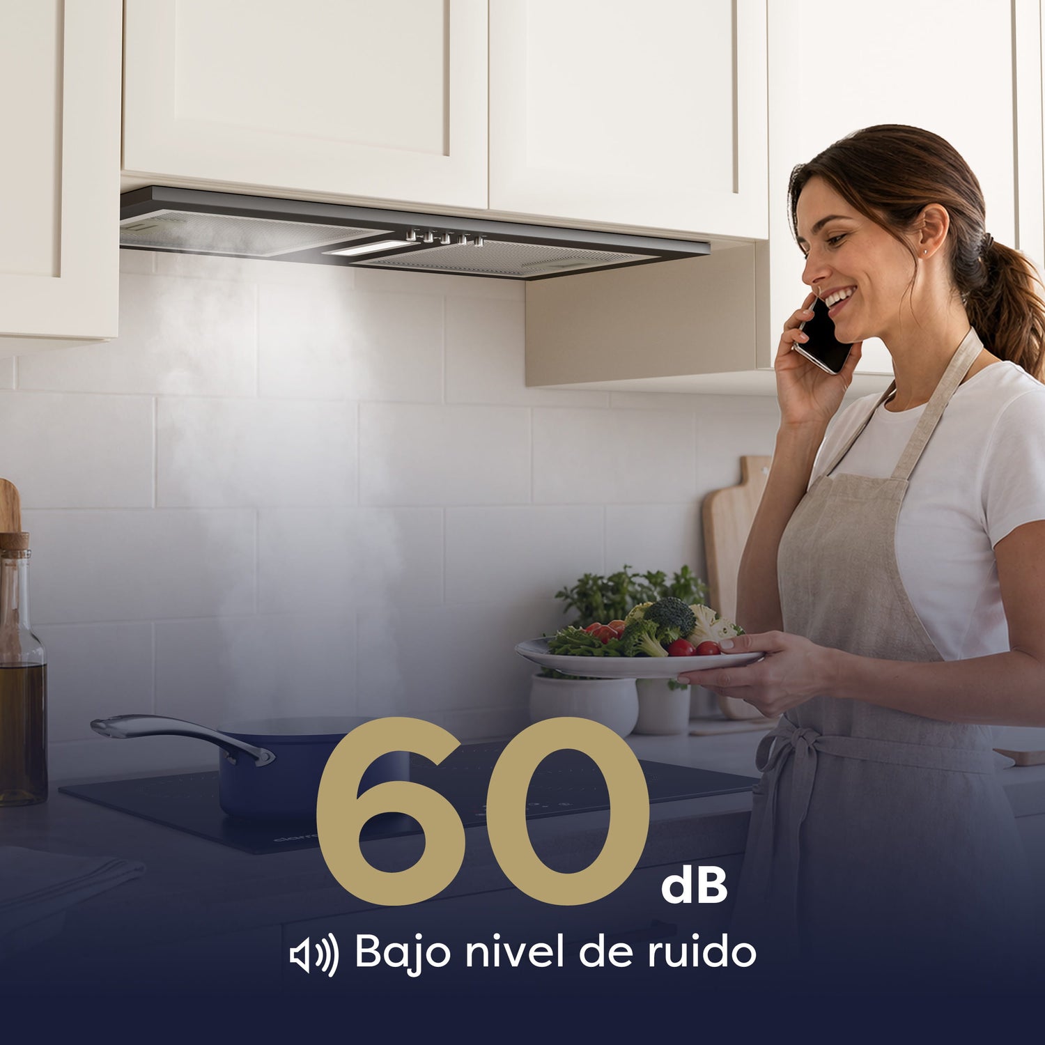 CBCB5937A-OW CIARRA campana empotrada funcionamiento silencioso 60dB