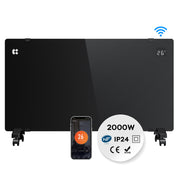 Ciarra Convector Eléctrico WiFi 2000W IP24 Negro con Ruedas y Timer CBHX20-B