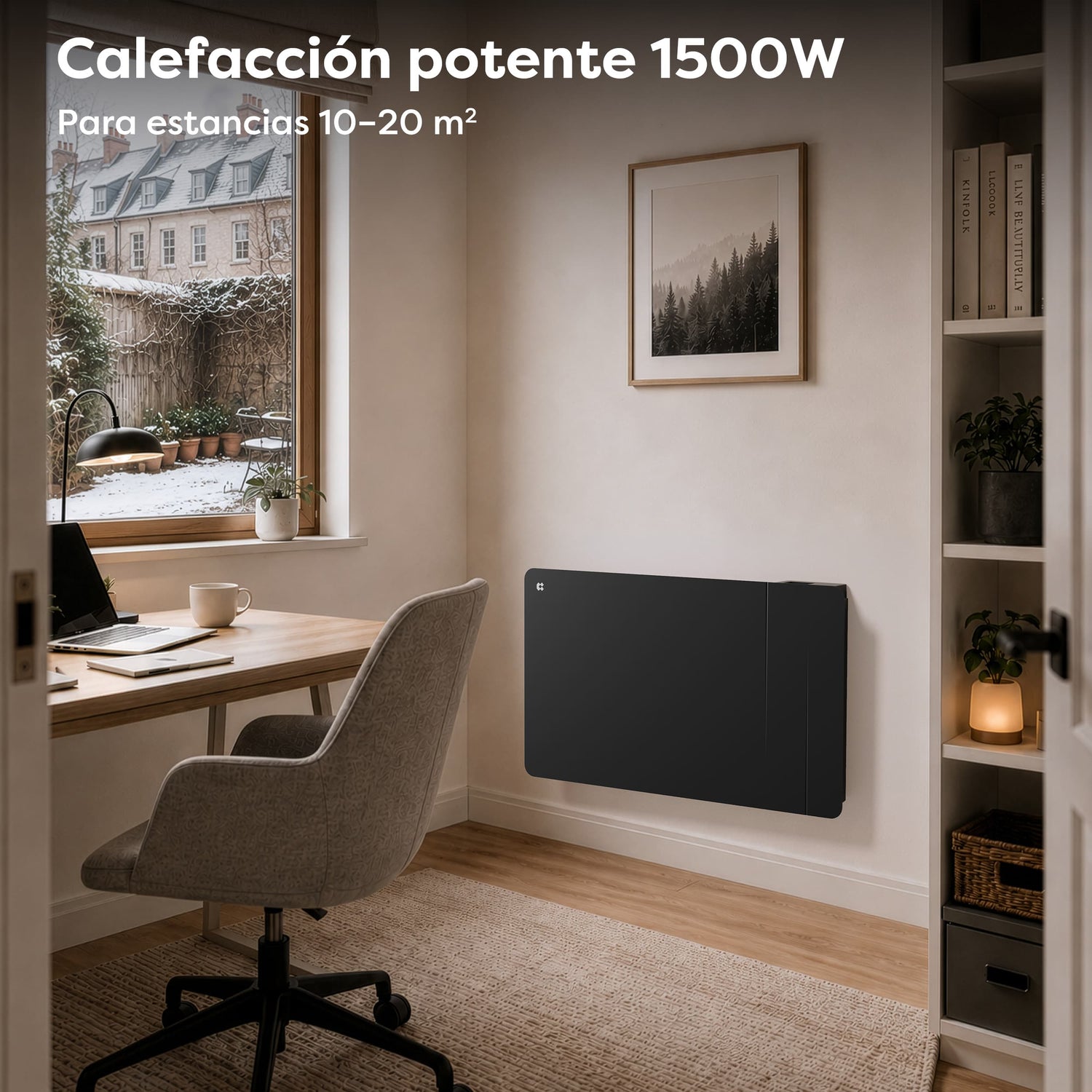 Radiador cerámico de bajo consumo CIARRA para estancias de 10 a 20 m²