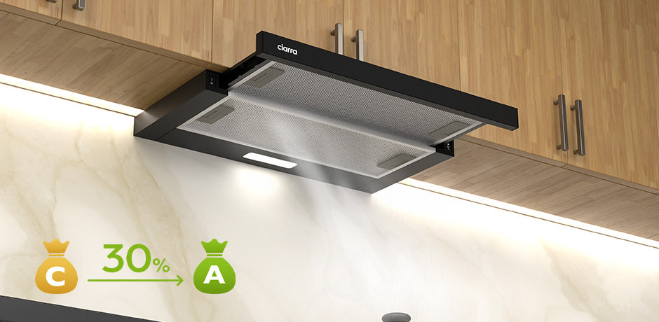 CIARRA Hotte Tiroir Téléscopique 60cm 370m³/h Classe A Inox CBCS6906D-OW CIARRA Hotte Tiroir Téléscopique 60cm 370m³/h Classe A Inox CBCS6906D-OW