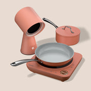 Ciarra Cocina PortoChef Quartet: Placa de inducción Donut & HOOD TO GO & Utensilios de cocina Mini Duo