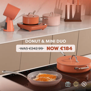 Ciarra Cocina VersaCook Trio: Placa de inducción Donut & Batería de Cocina Mini Duo