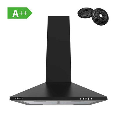 Ciarra Campana extractora de pared negra 60 cm – diseño elegante y cocina sin olores CBCB6201-OW