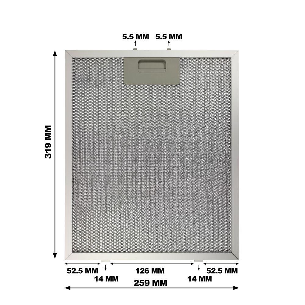 CIARRA Filtro de grasa de aluminio para campana extractora (260 x 319mm), 1 pieza